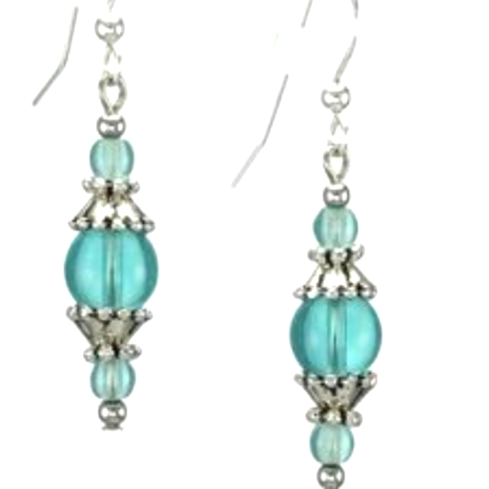 Turquoise Swarovski Glass with Sterling Silver